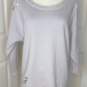 Garbe Luxe Gray Distressed Sweatshirt